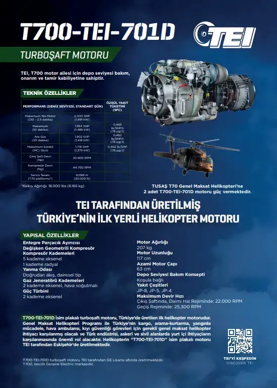 T700 TEI 701D TR
