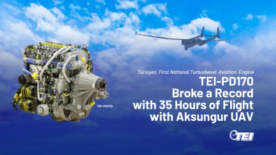 TEI-PD170, Türkiye's First National Turbodiesel Aviation Engine, Broke a Record with 35 Hours of Flight