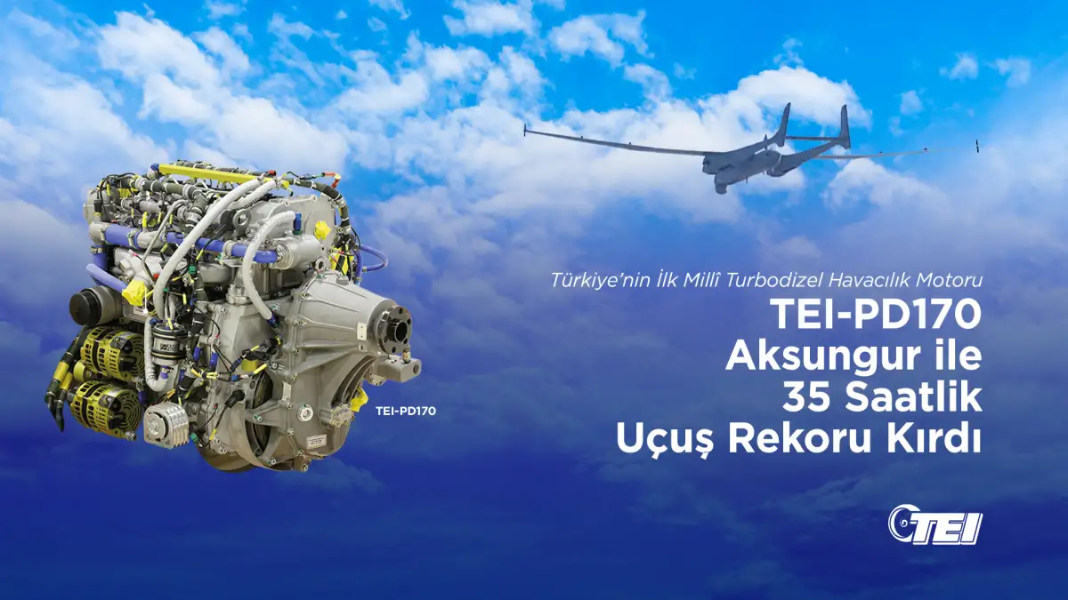 Türkiye’nin İlk Millî Turbodizel Havacılık Motoru TEI-PD170, 35 Saatlik Uçuşla Rekor Kırdı